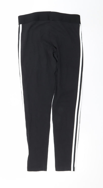 adidas Womens Black Side Stripe Ankle Leggings M
