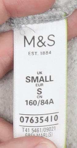 Marks and Spencer Women's Grey Marl Small Pullover Hoodie