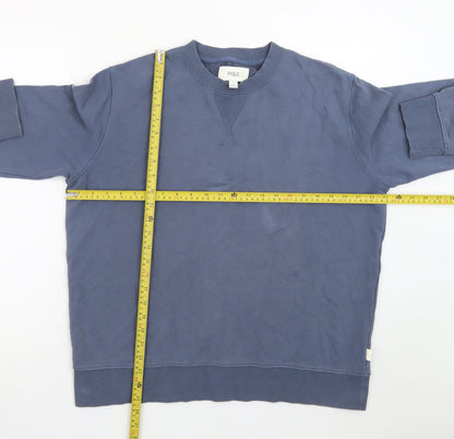 Marks and Spencer Men's Blue L Pullover Sweatshirt Crew Neck Cotton