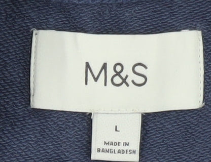 Marks and Spencer Men's Blue L Pullover Sweatshirt Crew Neck Cotton