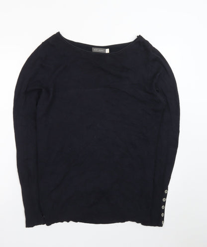 Mint Velvet Women's Black Size 12 Long Sleeve Boat Neck Zip Back Jumper