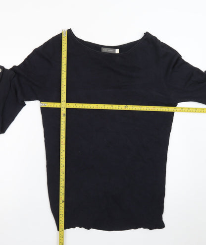 Mint Velvet Women's Black Size 12 Long Sleeve Boat Neck Zip Back Jumper