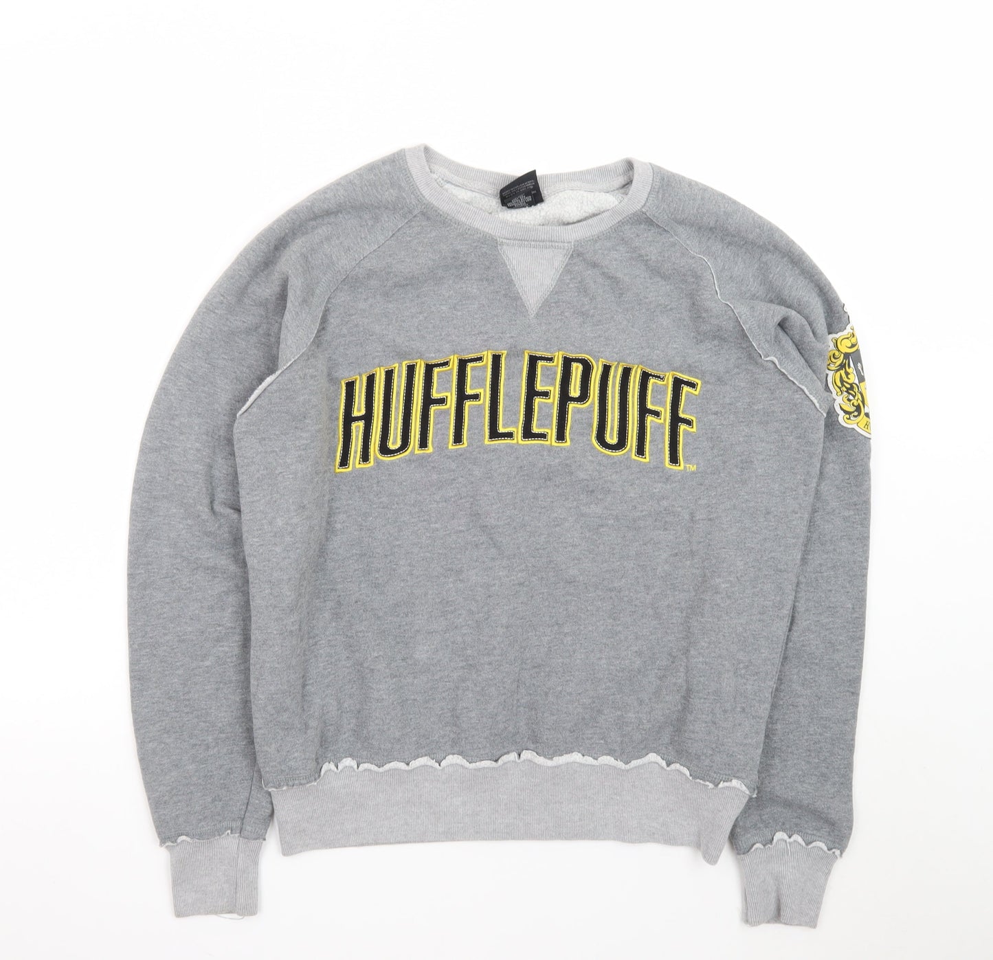 Harry Potter Hufflepuff Grey Men's Medium Pullover Sweatshirt