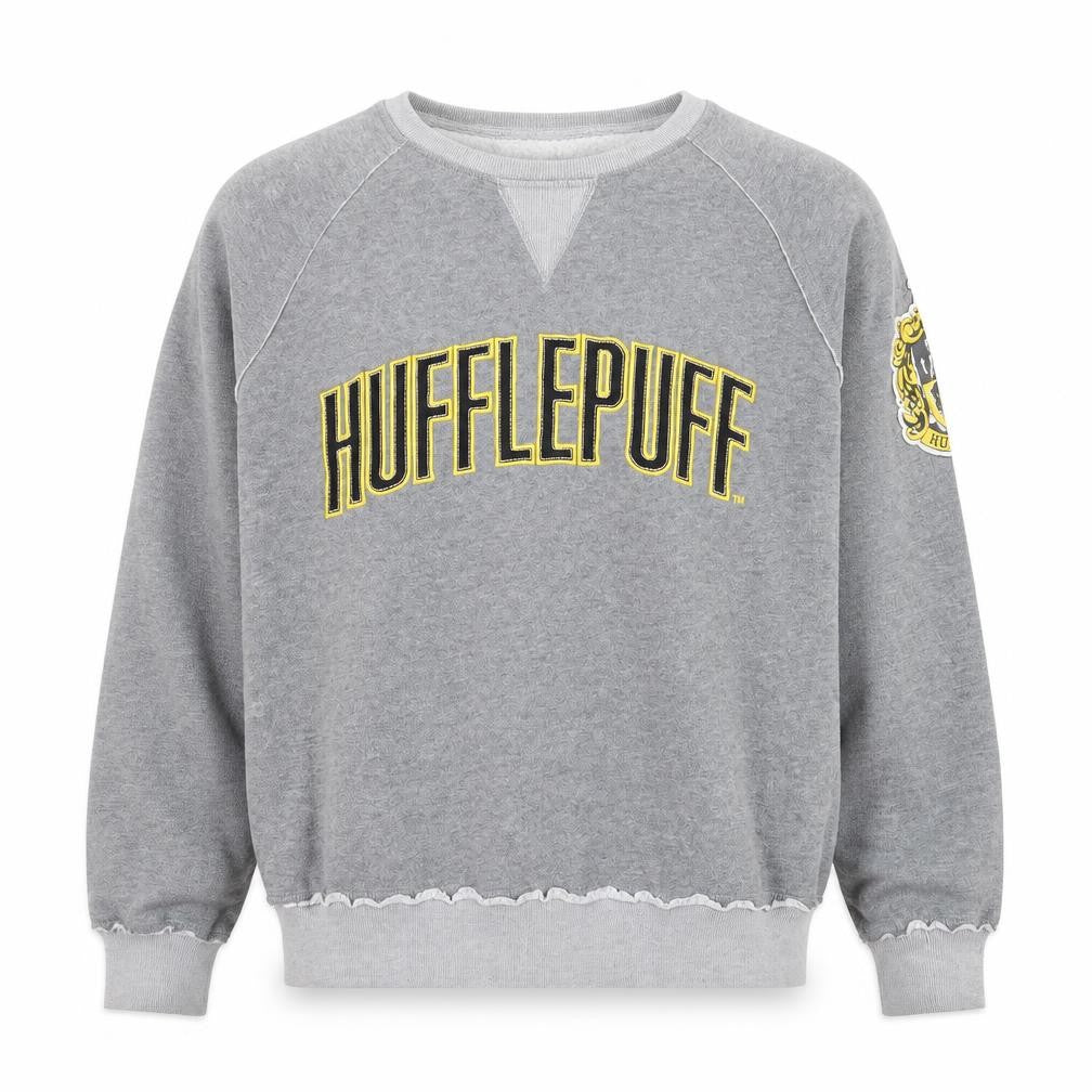 Harry Potter Hufflepuff Grey Men's Medium Pullover Sweatshirt