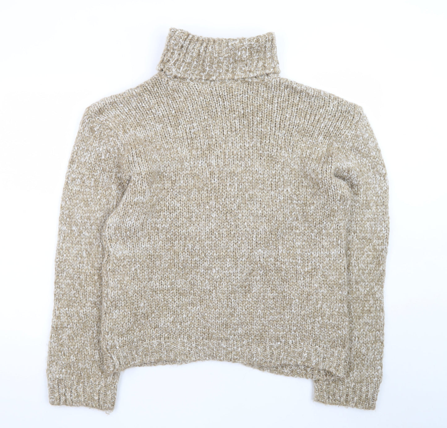 Dorothy Perkins Womens Beige Roll Neck Chunky Knit Jumper Size M