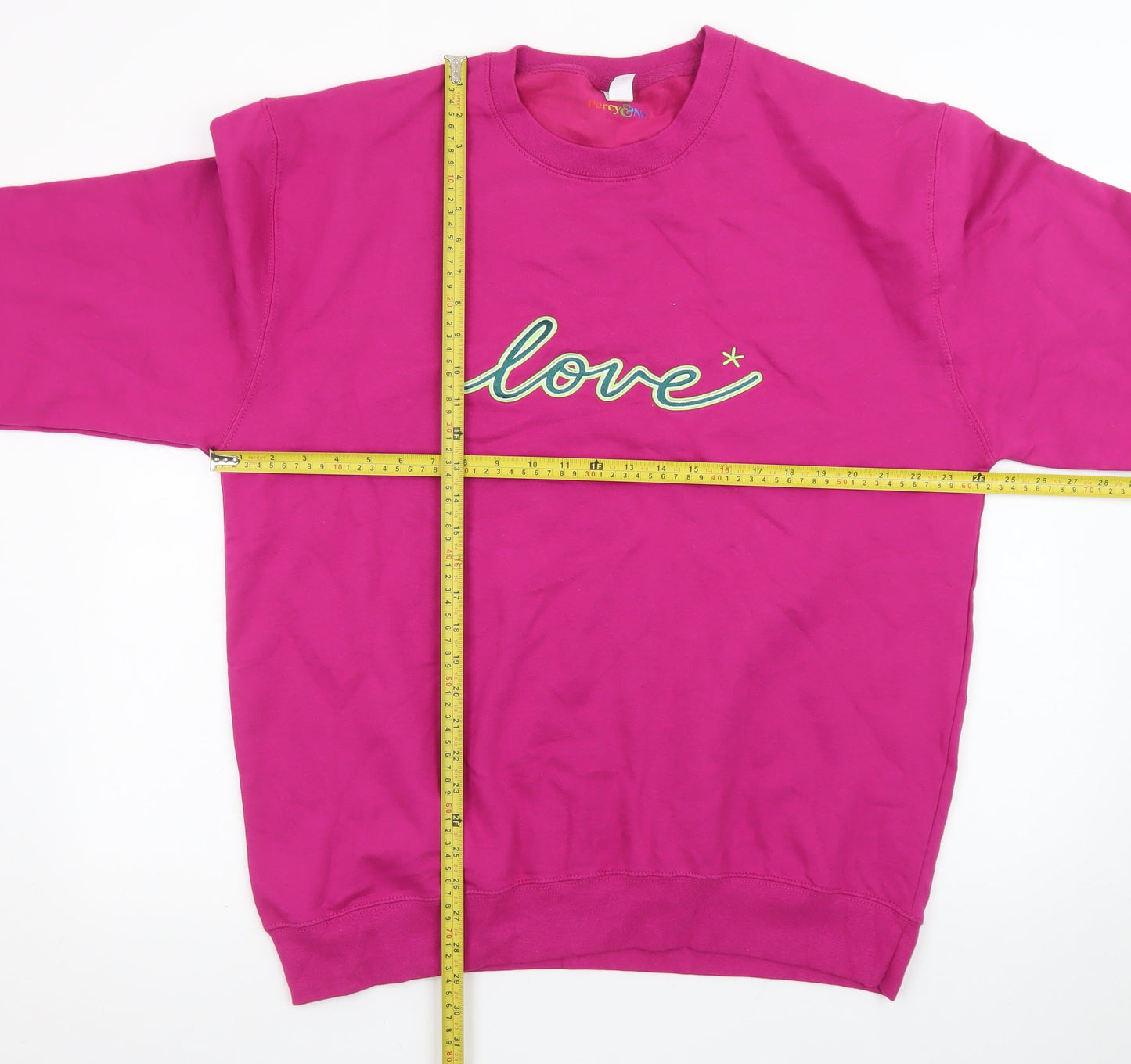 Percy & Nell Womens Pink Crew Neck 'Love' Cotton Sweatshirt XL