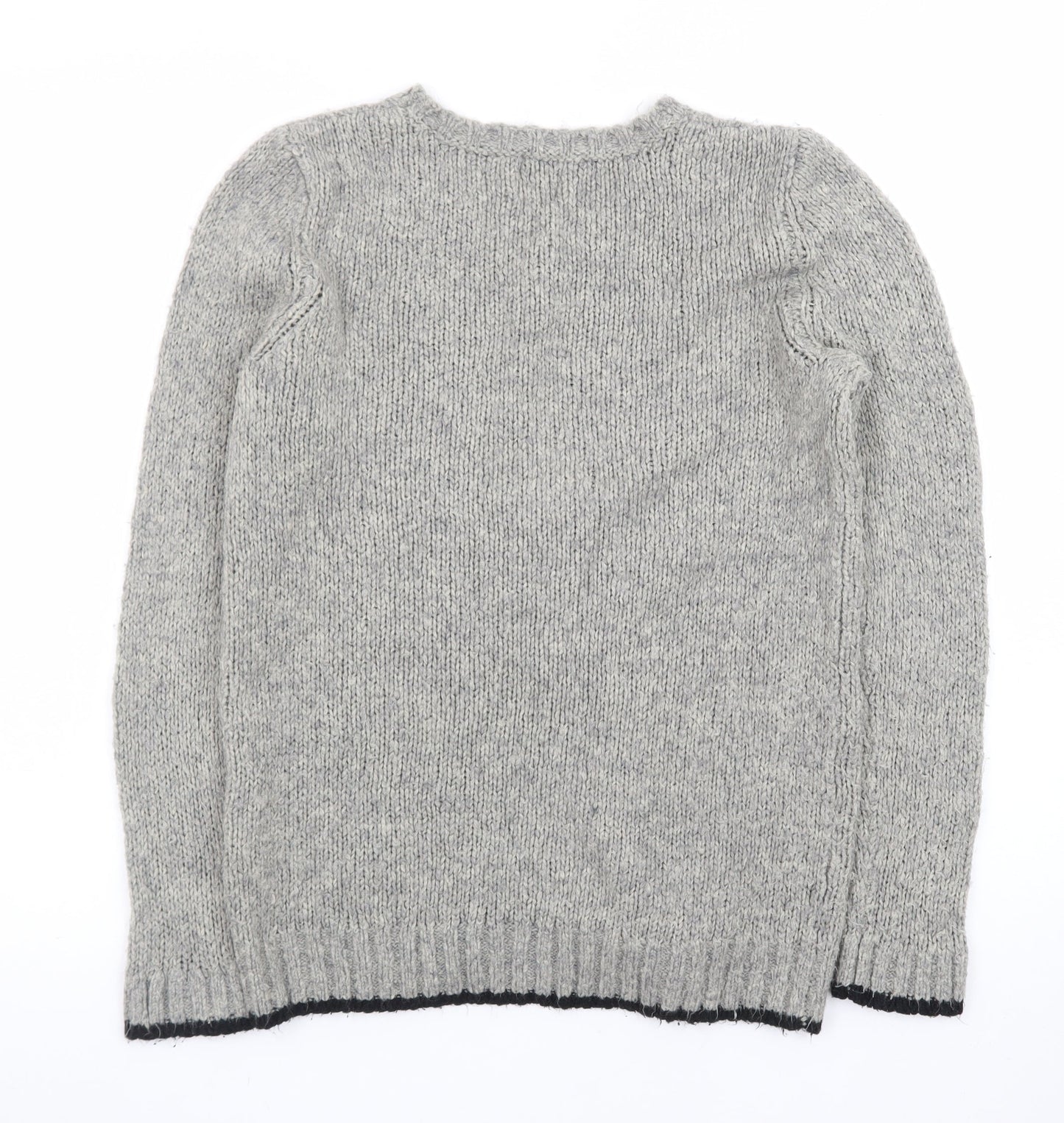 Yumi Women’s Grey Polar Bear Knit Long Sleeve Pullover Jumper Size 10