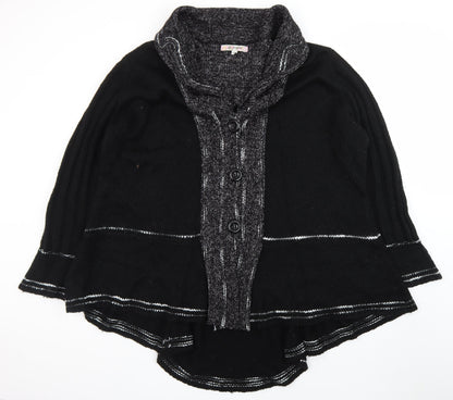 Joe Browns Women's Black Plus Size 32/34 Cowl Neck Knit Cardigan