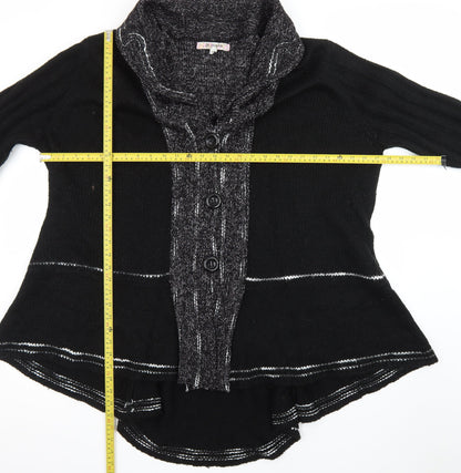 Joe Browns Women's Black Plus Size 32/34 Cowl Neck Knit Cardigan
