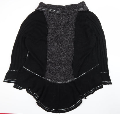 Joe Browns Women's Black Plus Size 32/34 Cowl Neck Knit Cardigan