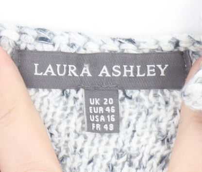 Laura Ashley Women Grey Knit Pullover Jumper UK 20 Relaxed Fit