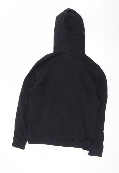 P&Co Men’s Black Skull Pullover Hoodie Medium Fleece Embroidered