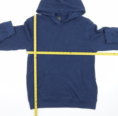 GAP Mens Blue Knit Pullover Hoodie Size M Regular Fit
