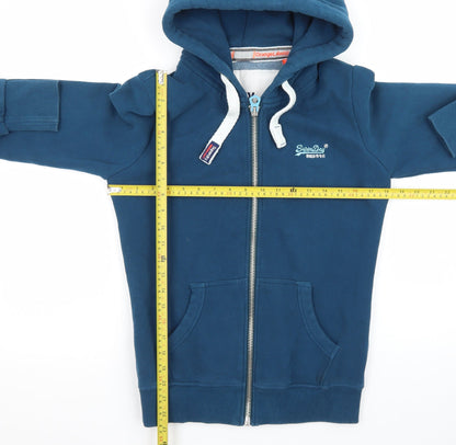 Superdry Men's Blue Full Zip Hoodie S Regular Fit Fleece