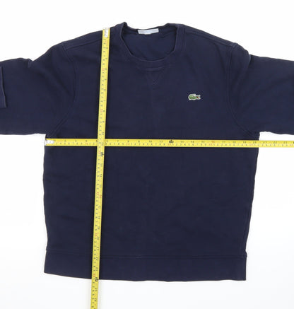 Lacoste Mens Blue Crew Neck Pullover Sweatshirt Size L