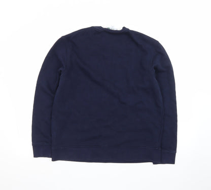 Lacoste Mens Blue Crew Neck Pullover Sweatshirt Size L