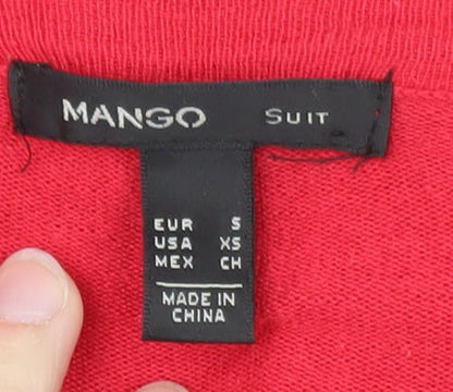 Mango Women’s Red Shift Dress Long Sleeve Size S Casual Classic