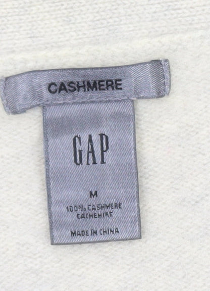 GAP Women Beige Cashmere Long Sleeve V-Neck Cardigan M