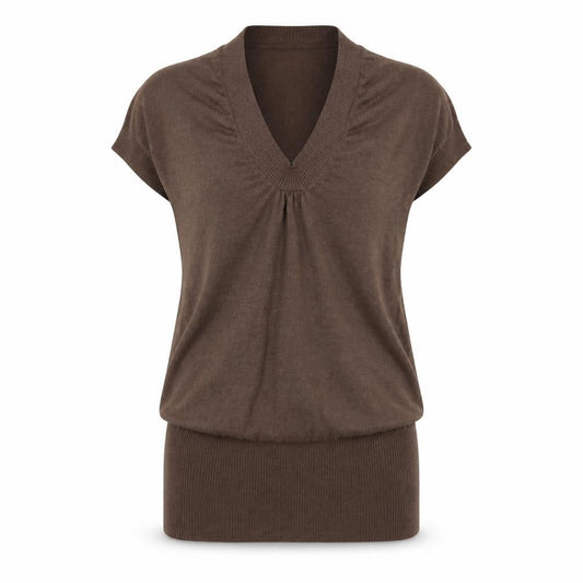 Karen Millen Women Brown Wool Bodycon Short Sleeve Dress Size 10