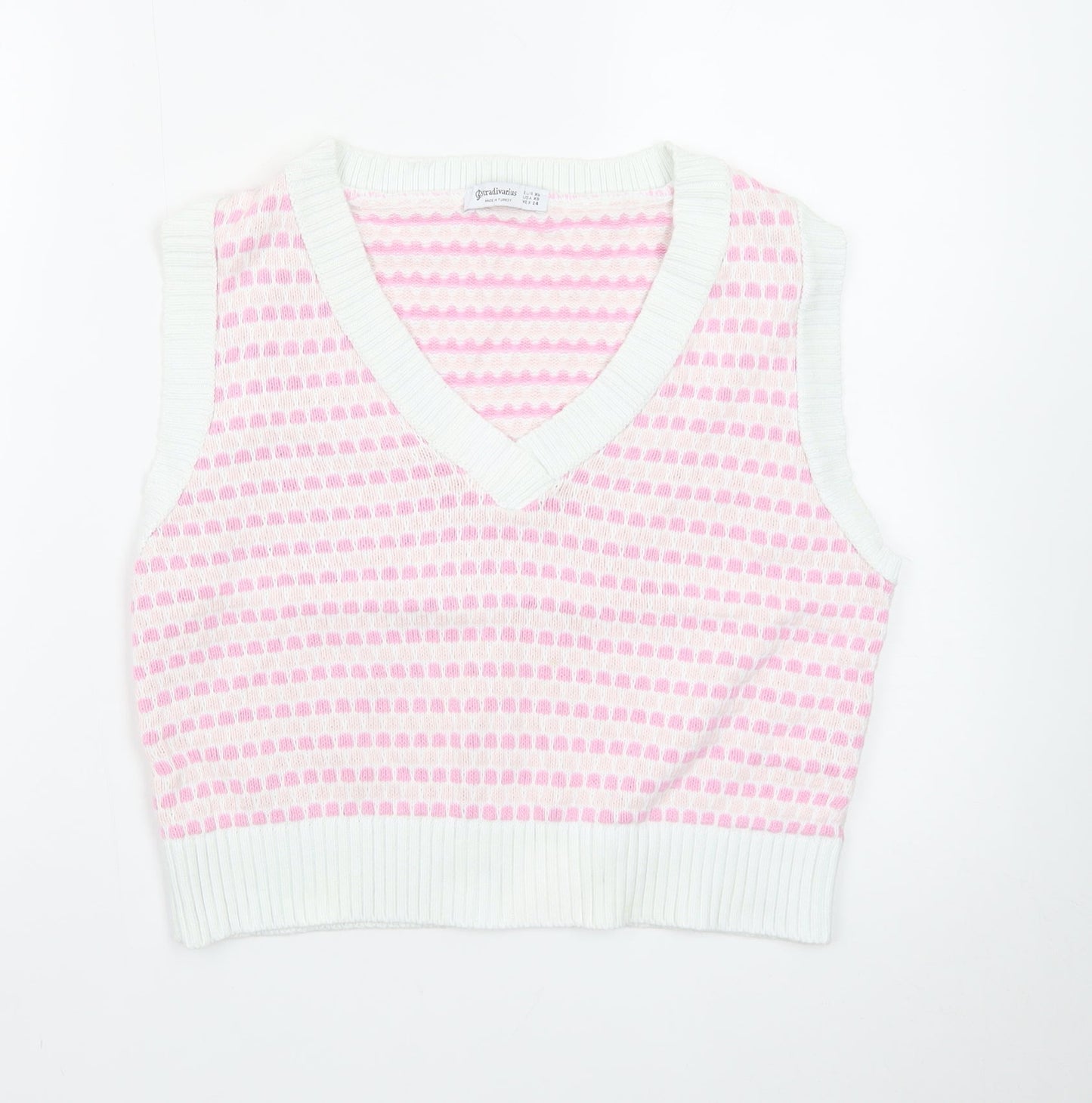Stradivarius Women's Pink Knit Cropped Tank Top XS