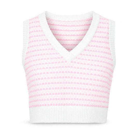 Stradivarius Women's Pink Knit Cropped Tank Top XS