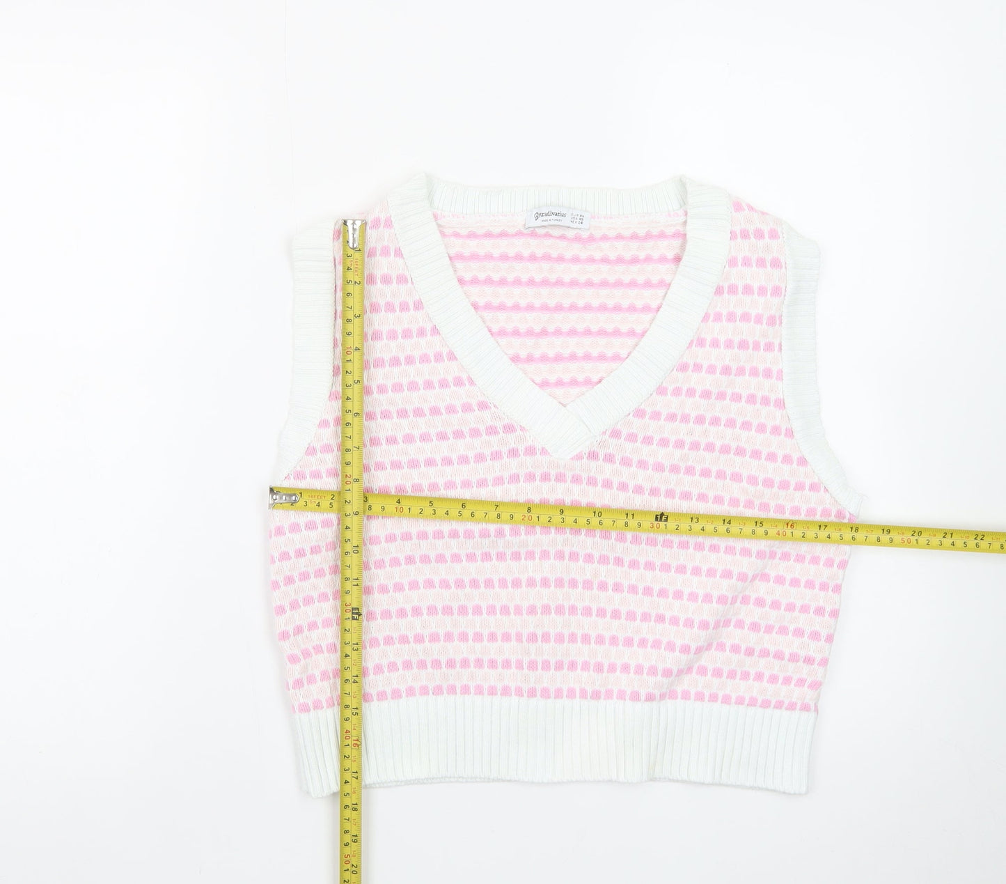 Stradivarius Women's Pink Knit Cropped Tank Top XS