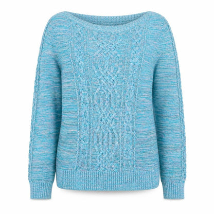 Monsoon Women’s Blue Cable-Knit Cotton Blend Jumper M