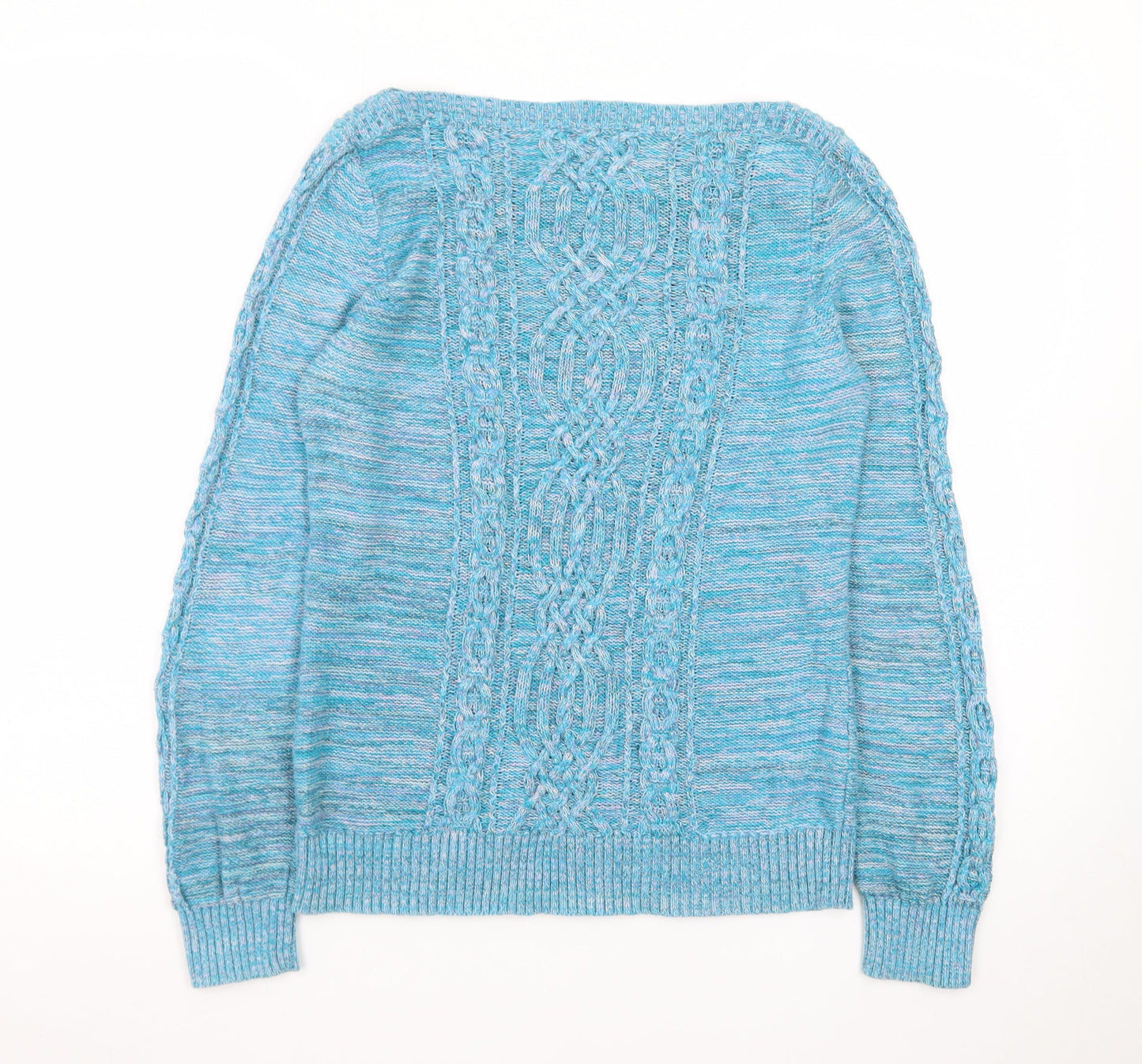 Monsoon Women’s Blue Cable-Knit Cotton Blend Jumper M