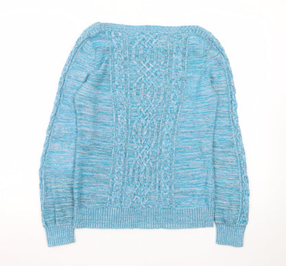 Monsoon Women’s Blue Cable-Knit Cotton Blend Jumper M
