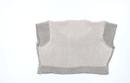 Marks and Spencer Women’s Beige Knit Sleeveless Cardigan Size 16