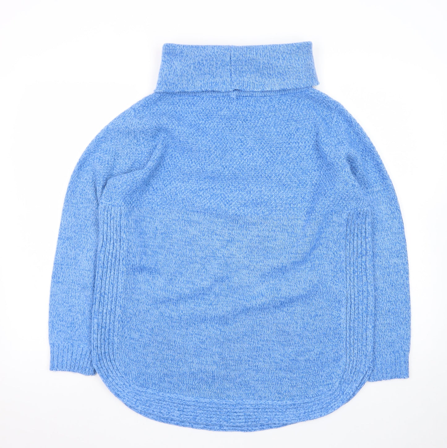 Country Rose Women Blue Cable Knit Cowl Neck Pullover Jumper M
