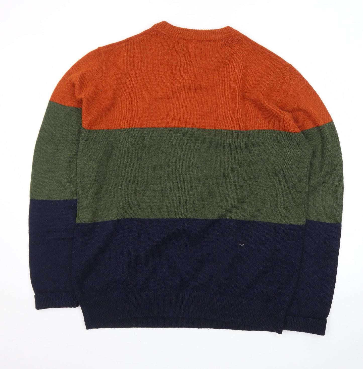 Next Mens Multicoloured Crew Neck Pullover Jumper L Wool Blend