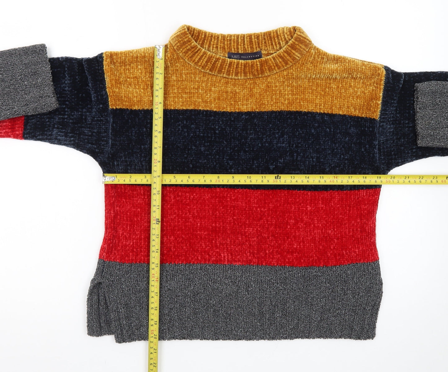 Marks and Spencer Womens Multicoloured Striped Knit Jumper S