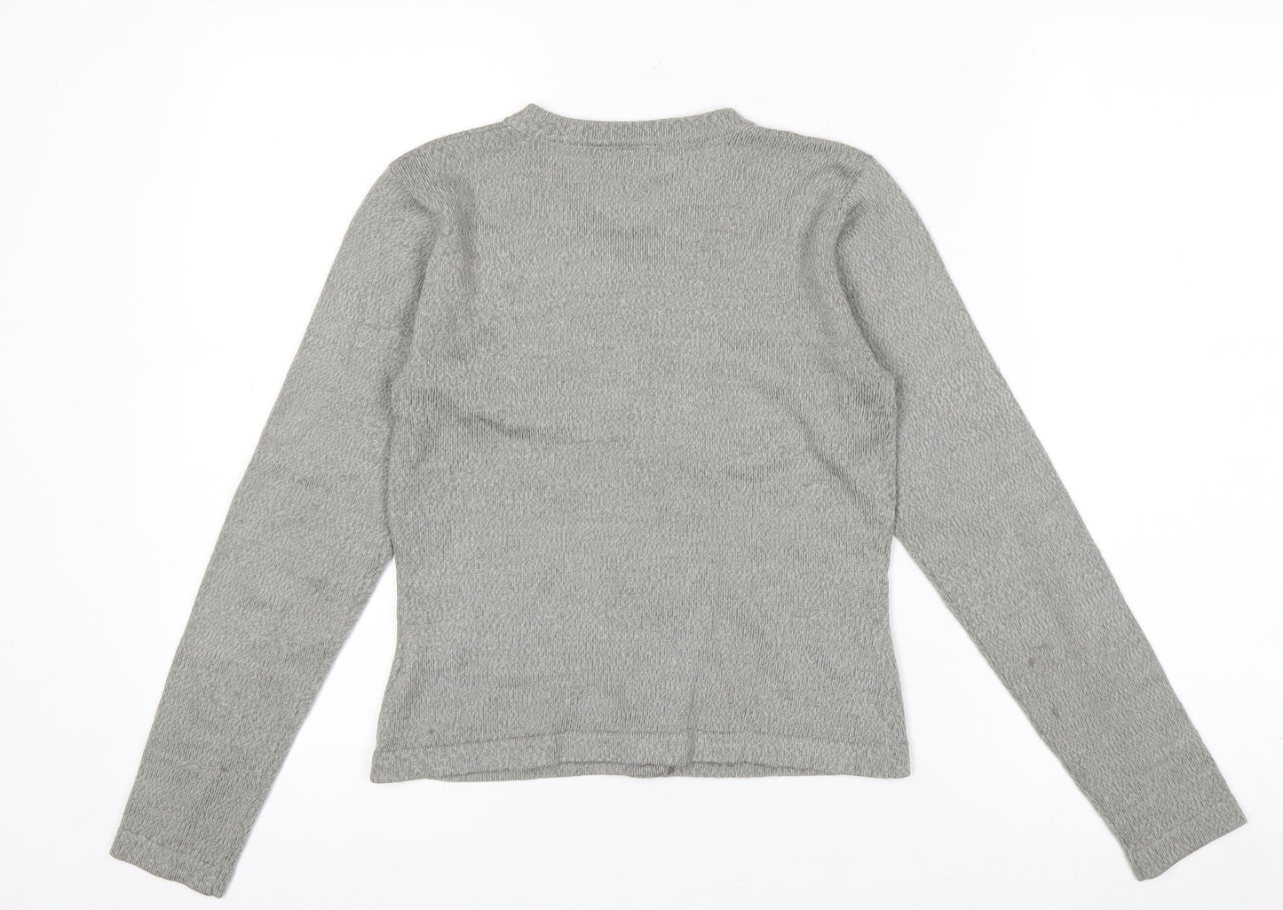 Miss Selfridge Womens Grey Floral Button Cardigan Size 12