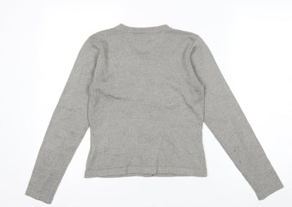 Miss Selfridge Womens Grey Floral Button Cardigan Size 12