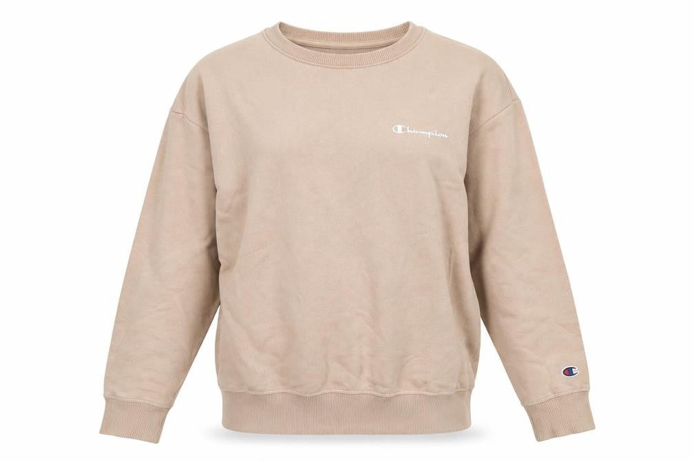 Champion Women’s Beige Small Pullover Sweatshirt Logo Crew Neck