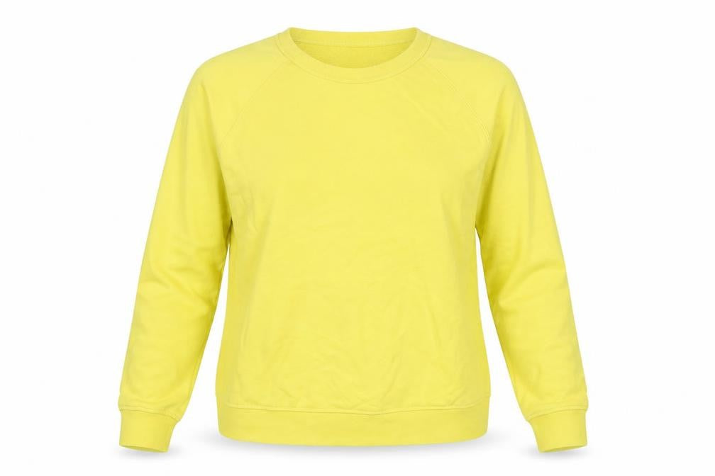 Baukjen Women's Yellow Organic Cotton Crew Neck Sweatshirt UK 8