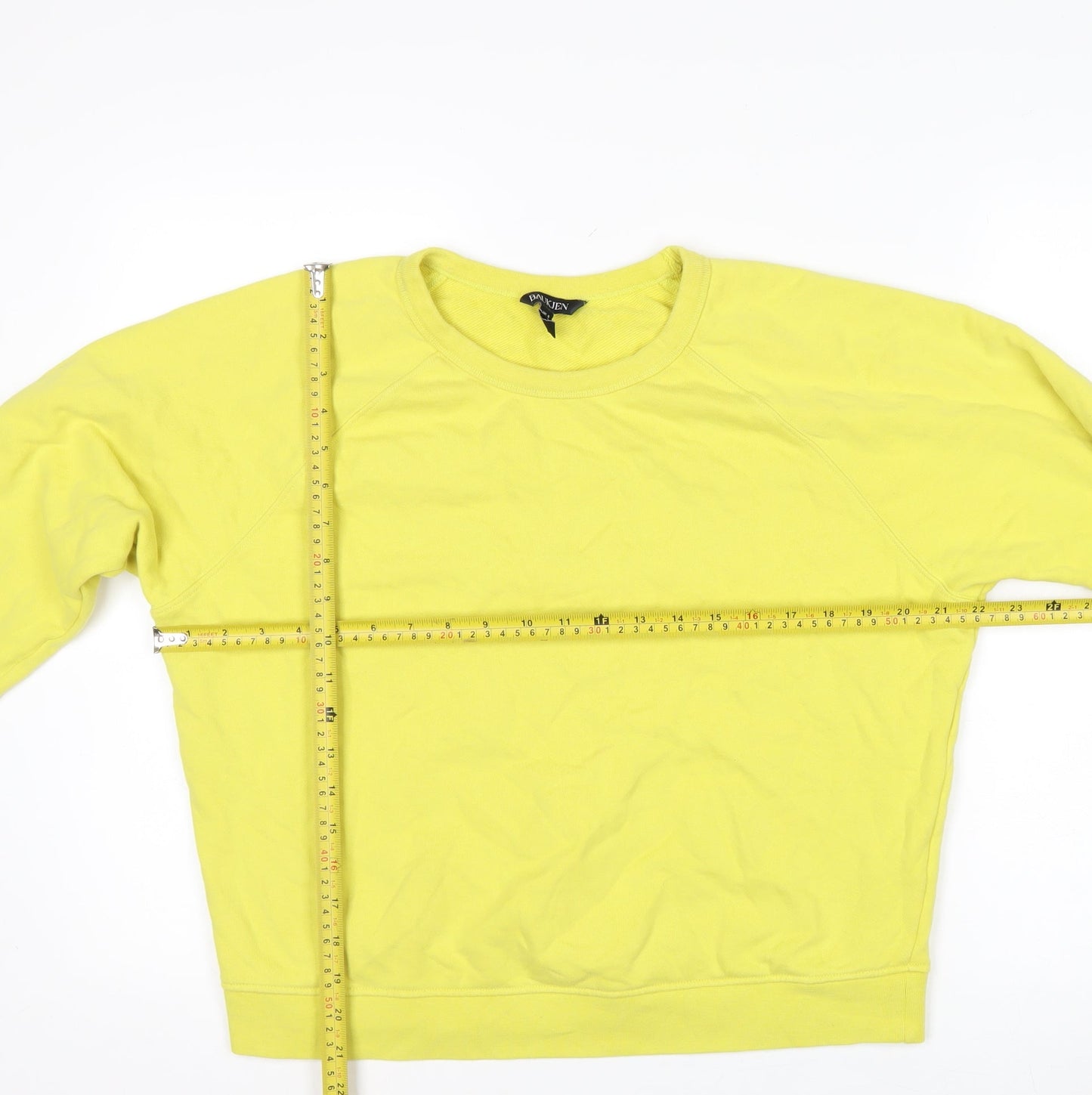 Baukjen Women's Yellow Organic Cotton Crew Neck Sweatshirt UK 8