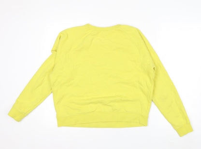 Baukjen Women's Yellow Organic Cotton Crew Neck Sweatshirt UK 8