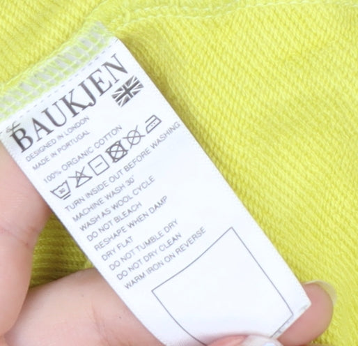 Baukjen Women's Yellow Organic Cotton Crew Neck Sweatshirt UK 8