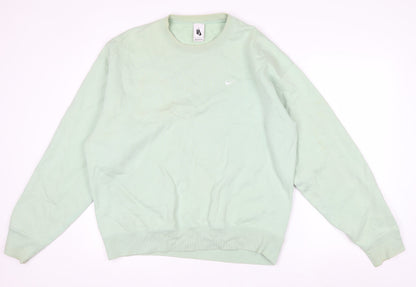 Nike Men's Green Medium Pullover Crew Neck Fleece Sweatshirt