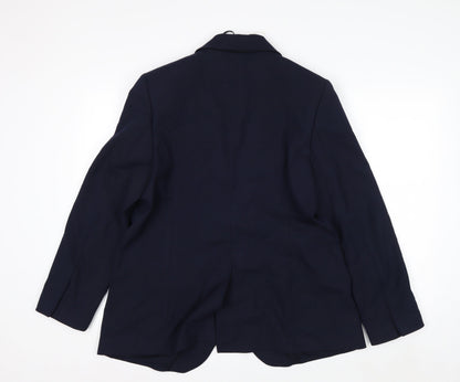 Marks and Spencer Women's Blue Size 14 Regular Fit Blazer