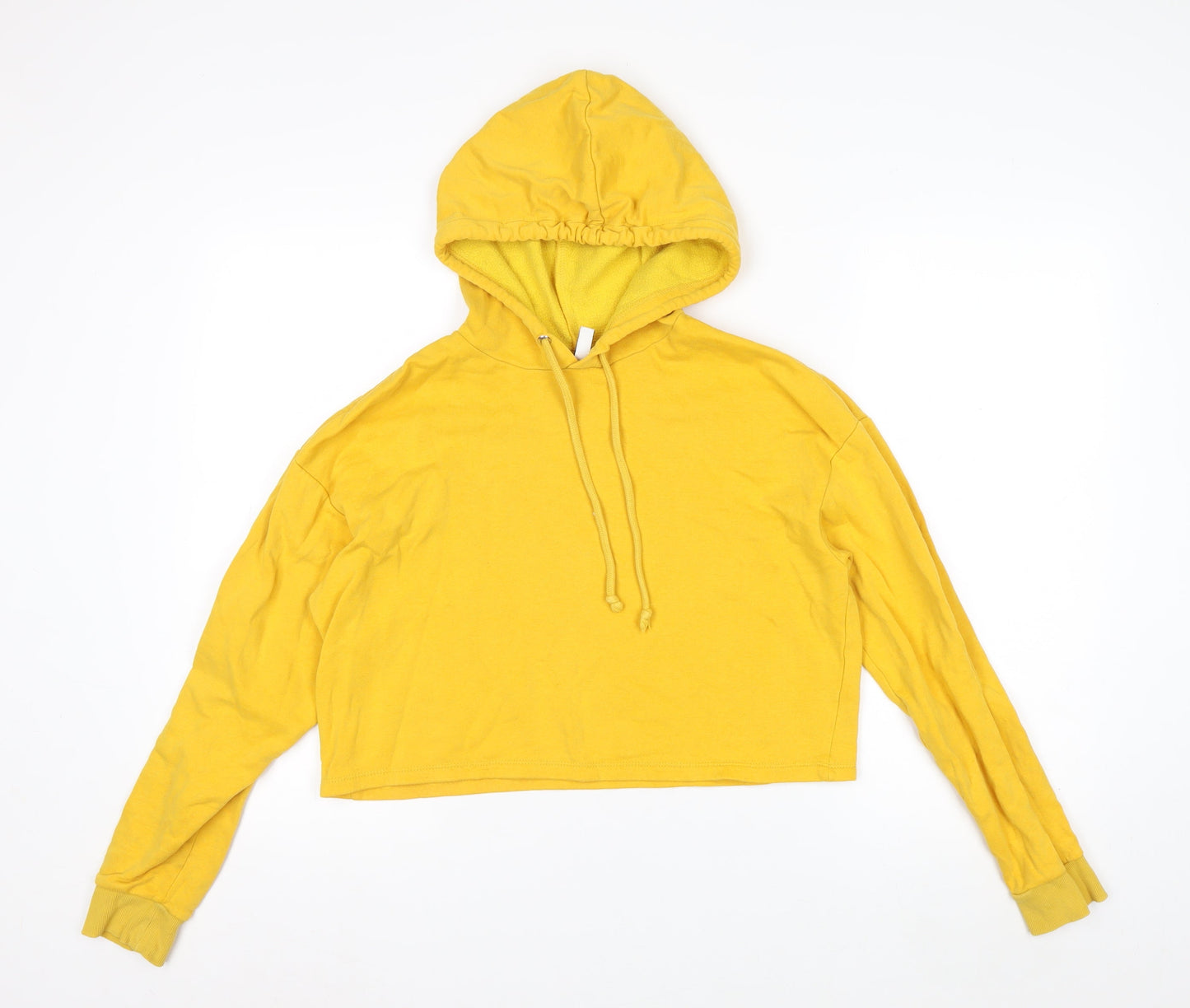 H&M Divided Women’s Yellow Cropped Pullover Hoodie Size S