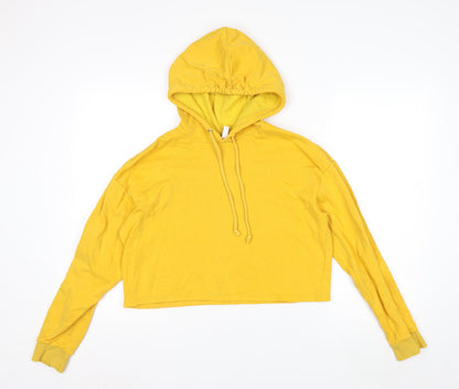 H&M Divided Women’s Yellow Cropped Pullover Hoodie Size S