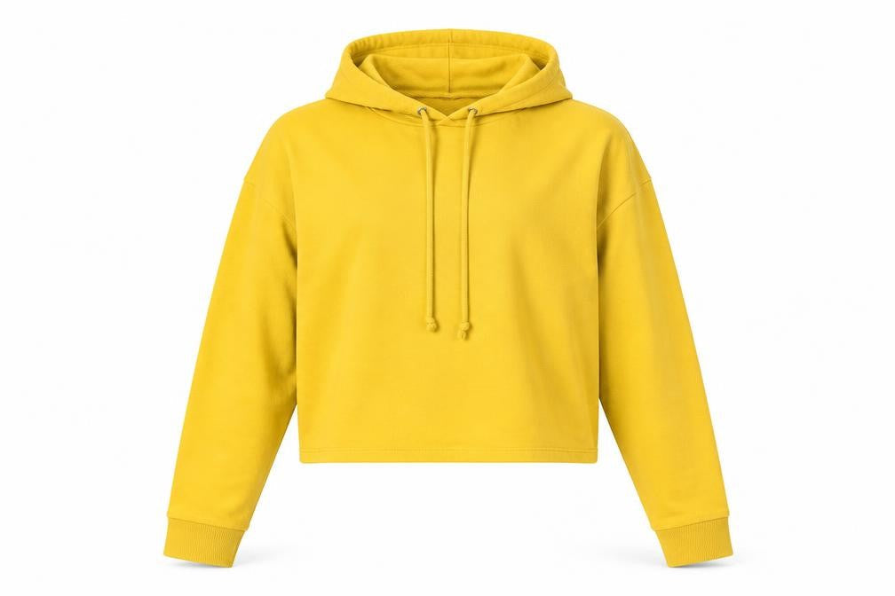 H&M Divided Women’s Yellow Cropped Pullover Hoodie Size S