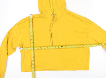 H&M Divided Women’s Yellow Cropped Pullover Hoodie Size S