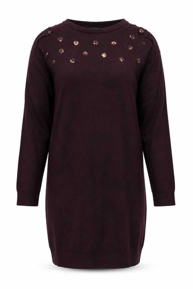 Crew Clothing Womens Brown Sequin Pullover Jumper Size 10