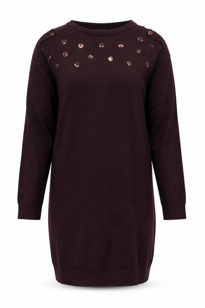 Crew Clothing Womens Brown Sequin Pullover Jumper Size 10