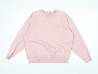Victoria's Secret PINK Women's Pink Medium Pullover Sweatshirt Heart Rhinestone