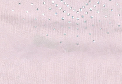 Victoria's Secret PINK Women's Pink Medium Pullover Sweatshirt Heart Rhinestone
